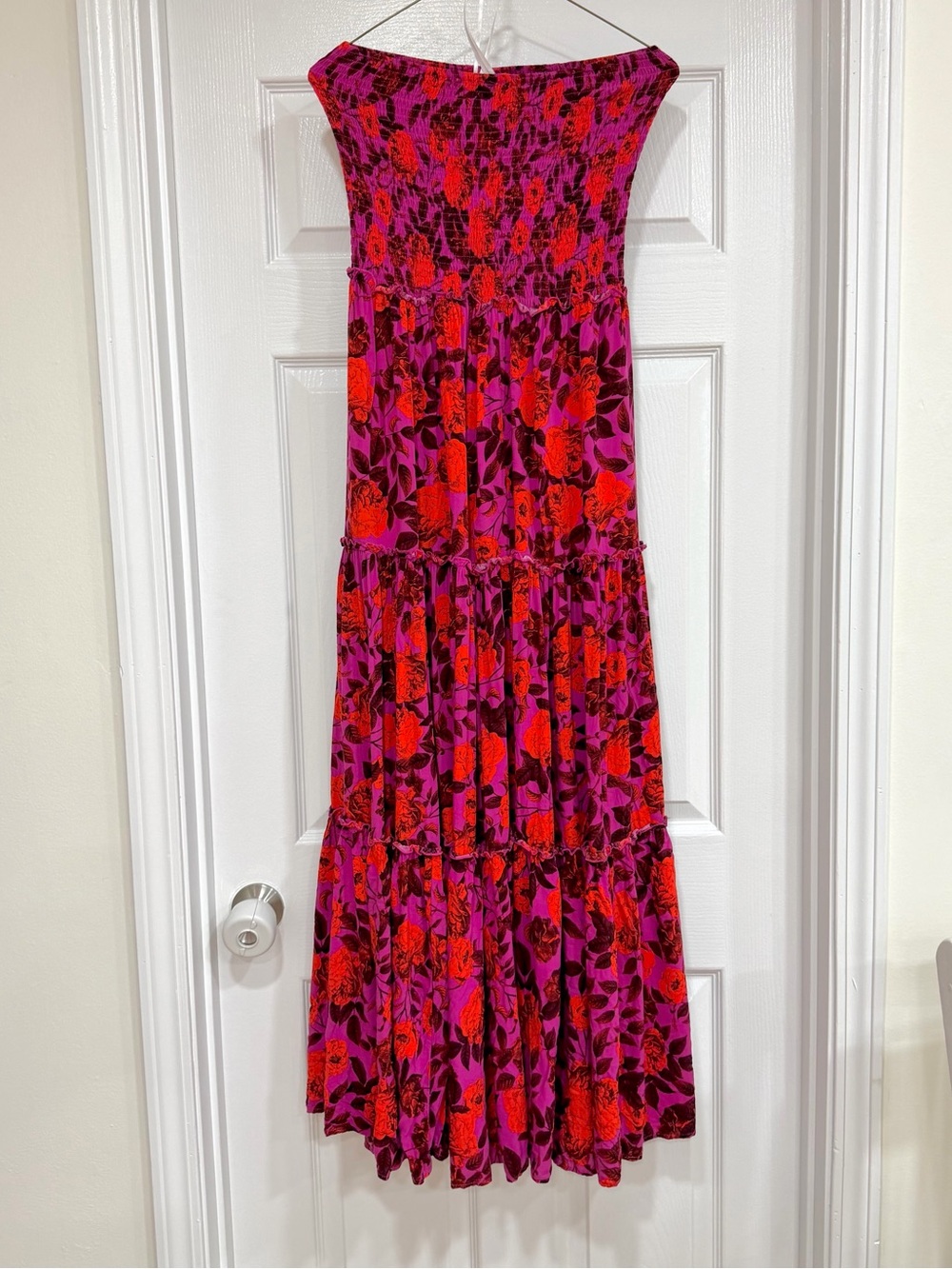 🦋Abel The Label Strapless Tiered Maxi Dress tropical Floral - Picture 2 of 7